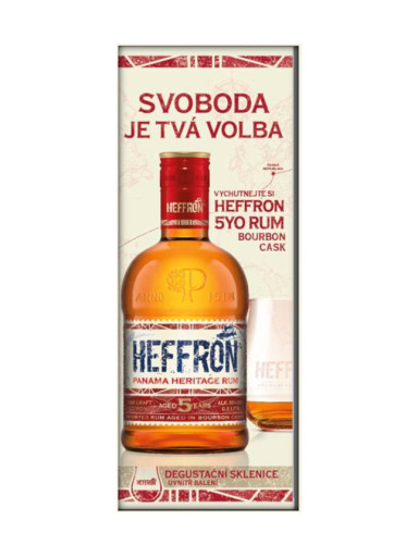 Heffron 5Y Rum 0,5l 38% + Glas - Giftbox
