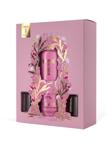 Tatratea Hibiscus & Red Tea liquer + 2 Glasses 0,7l  37%