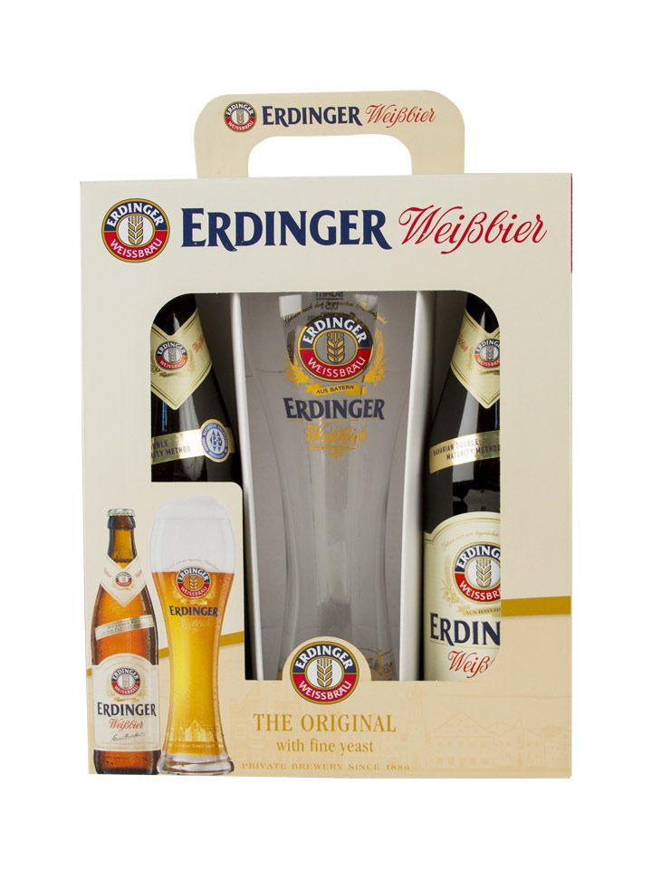 Erdinger gift box 2 x 0.5L 5.3% + 1 glass