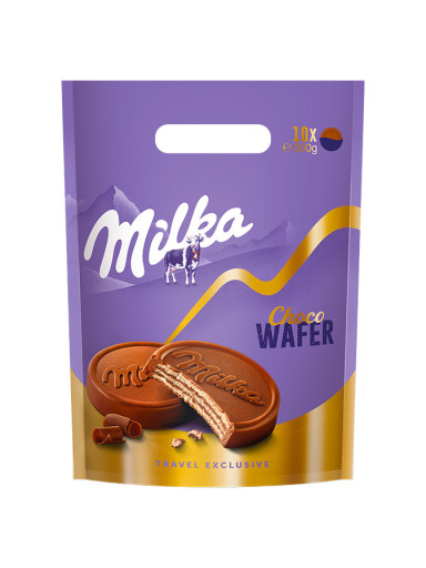 Milka wafers with cocoa filling covered in Alpine milk chocolate 300g