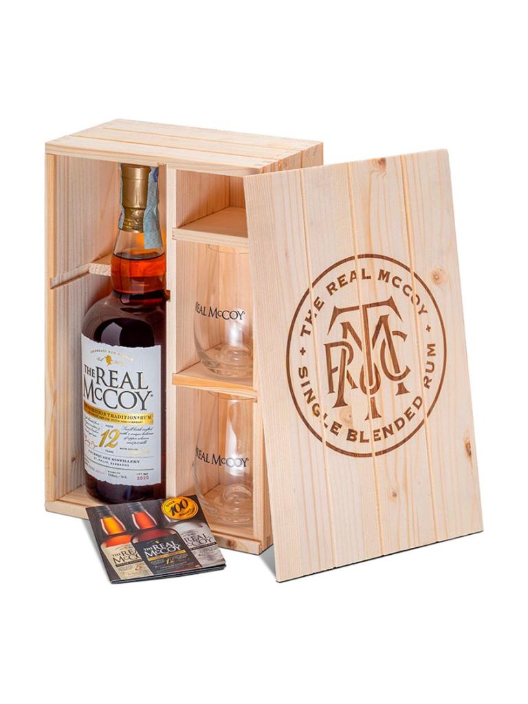 The Real McCoy 12Y 100 Proof Limited Editio 0,7 l 50% Wooden box + 2 Glasses