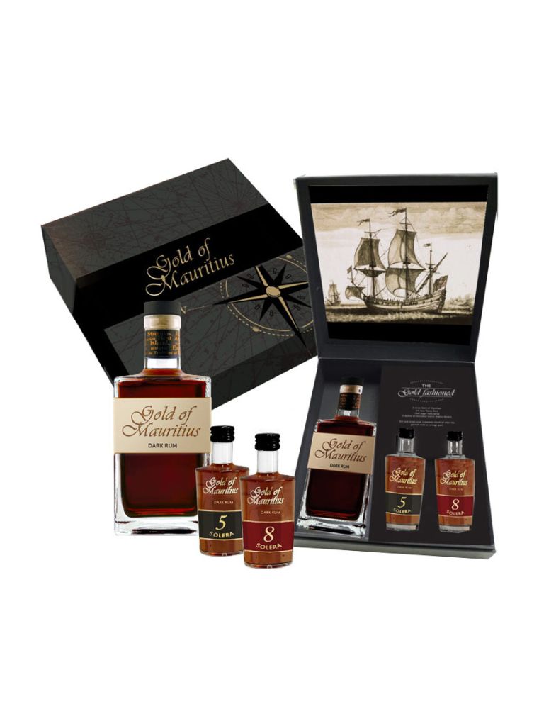 Gold of Mauritius Rum 0,7 l 40% + 5Y 0,05 l + 8Y 0,05 l Giftbox